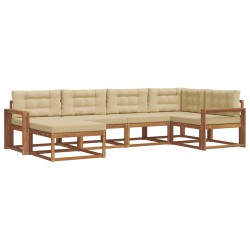 Ensemble de canapés d'extérieur 6 pcs Naturel et Beige 647406647406