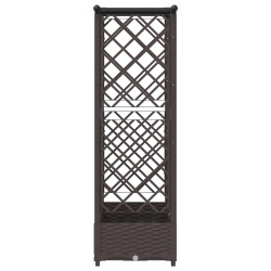 Lit Élevé avec Treillis et Toit Marron 164 x 40 x 121 cm PP 647407647407