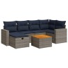 Salon de jardin avec coussins 7 pcs gris résine tressée 647415647415