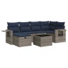 Salon de jardin avec coussins 7 pcs gris résine tressée 647416647416