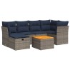 Salon de jardin avec coussins 7 pcs gris résine tressée 647418647418