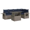 Salon de jardin avec coussins 6 pcs gris résine tressée acacia 647424647424