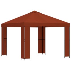 Pavillon 3 x 3 m Terre cuite Polyester et Acier 190 gsm 647426647426