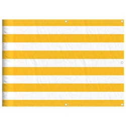 Paravent de balcon à rayures jaunes et blanches 75 x 1000 cm 647430647430