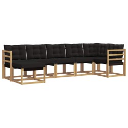 Ensemble de canapés d'extérieur 7 pcs Blanc et noir 647433647433