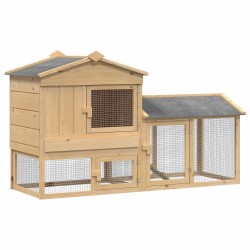 Poulailler 2 pcs Marron Bois de pin massif 647435647435
