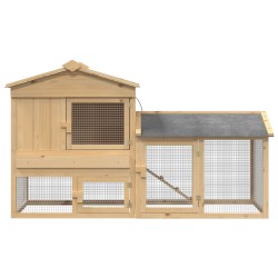 Poulailler 2 pcs Marron Bois de pin massif 647435647435