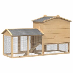 Poulailler 2 pcs Marron Bois de pin massif 647435647435