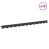 Bordure de Pelouse 10 pcs 102 x 4 x 4 cm Acier Noir 647438647438