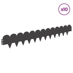 Bordure de Pelouse 10 pcs 103 x 15 cm Acier Noir 647442647442