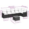 Salon de jardin 7 pcs avec coussins noir résine tressée 647456647456