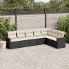 Salon de jardin 7 pcs avec coussins noir résine tressée 647457647457