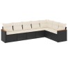 Salon de jardin 7 pcs avec coussins noir résine tressée 647457647457