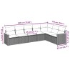 Salon de jardin 7 pcs avec coussins noir résine tressée 647457647457