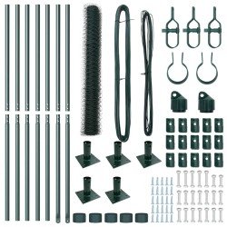 Clôture hexagonale avec base en béton 10 x 1 m Vert Maille 647468647468
