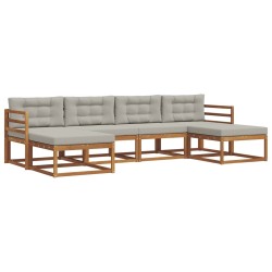 Ensemble de canapés d'extérieur 6 pcs Gris Naturel et Clair 647485647485