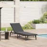 Chaise longue avec coussin gris résine tressée 647498647498