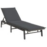 Chaise longue avec coussin gris résine tressée 647498647498