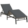 Chaise longue avec coussin gris résine tressée 647498647498