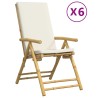 Chaises inclinables de jardin pliantes lot de 6 coussins bambou 647500647500