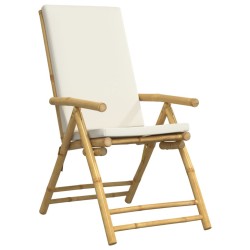 Chaises inclinables de jardin pliantes lot de 6 coussins bambou 647500647500