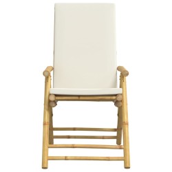 Chaises inclinables de jardin pliantes lot de 6 coussins bambou 647500647500