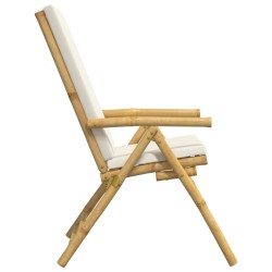 Chaises inclinables de jardin pliantes lot de 6 coussins bambou 647500647500
