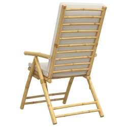 Chaises inclinables de jardin pliantes lot de 6 coussins bambou 647500647500