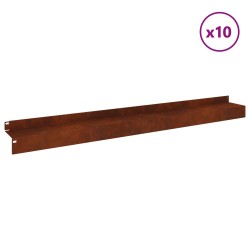 Bordure de Pelouse 10 pcs 100 x 10 x 8 cm Acier Rouillé 647509647509