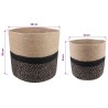 Ensemble de Pots à Plantes 2 pcs Naturel et noir Ø 28 x 28 cm 647514647514