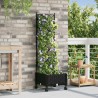 Bac de jardin avec treillis et roues Noir 40 x 40 x 131,5 cm PP 647522647522