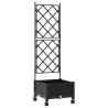 Bac de jardin avec treillis et roues Noir 40 x 40 x 131,5 cm PP 647522647522