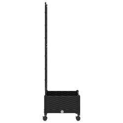 Bac de jardin avec treillis et roues Noir 40 x 40 x 131,5 cm PP 647522647522