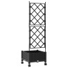 Bac de jardin avec treillis et roues Noir 40 x 40 x 131,5 cm PP 647522647522