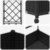 Bac de jardin avec treillis et roues Noir 40 x 40 x 131,5 cm PP 647522647522