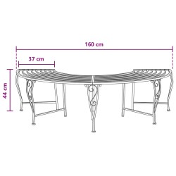 Banc d'Arbre 4-Nombre de places 160 x 80 x 44 cm Acier 647546647546
