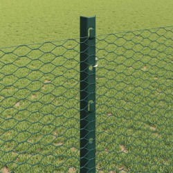 Clôture hexagonale avec poteau 25 x 1,2 m Vert Maille 647548647548