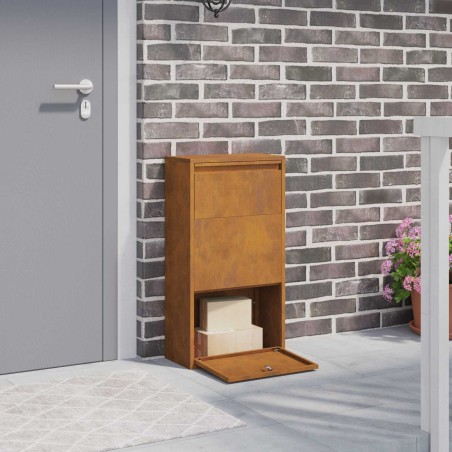Boîte de dépôt de colis Rouillé 44 x 22 x 82 cm Acier patiné 647549647549