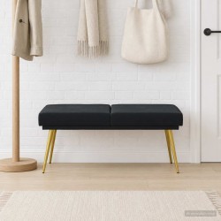 Banc à double couche Noir 120 x 45 x 46 cm Velours 647551647551