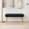 Banc à double couche Noir 120 x 45 x 46 cm Velours 647551647551
