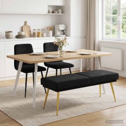 Banc à double couche Noir 120 x 45 x 46 cm Velours 647551647551