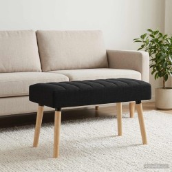 Banc capitonné canal Noir 80 x 40 x 46 cm Tissu 647554647554