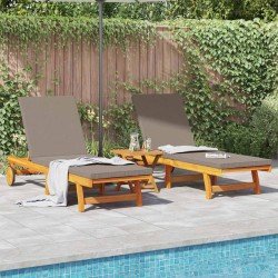 Transat 2-personne 3 pcs Marron Bois d'Acacia Massif 647555647555
