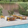 Transat 2-personne 3 pcs Marron Bois d'Acacia Massif 647555647555