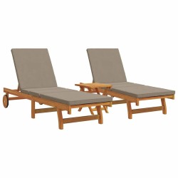 Transat 2-personne 3 pcs Marron Bois d'Acacia Massif 647555647555
