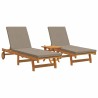 Transat 2-personne 3 pcs Marron Bois d'Acacia Massif 647555647555