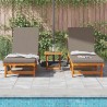 Transat 2-personne 3 pcs Marron Bois d'Acacia Massif 647555647555