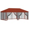 Gazebo avec murs latéraux 6 x 3 m Terre cuite 647558647558