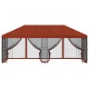 Gazebo avec murs latéraux 6 x 3 m Terre cuite 647558647558
