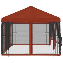 Gazebo avec murs latéraux 6 x 3 m Terre cuite 647558647558